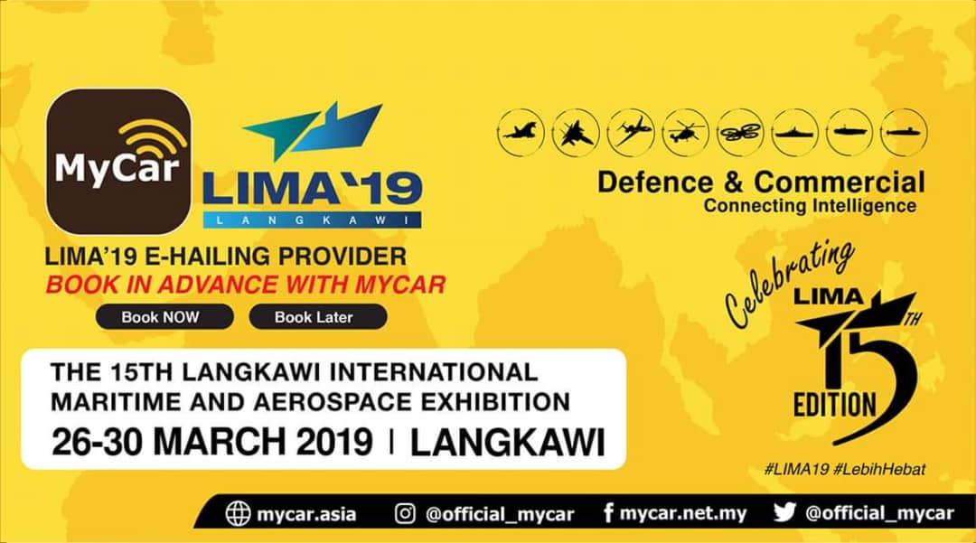 InfoMycar's tweet photo. Tahniah mycar..ππ
Pengangkutan rasmi di LIMA 2019..
#mycar #mycarLIMA19 #gogomycar #thetrustedehailingapps #mycarMalaysia https://t.co/XKTx2mLw3w