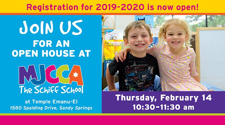 Amazing teachers, lasting friendships, and a stellar curriculum are just a few of the reasons families LOVE The MJCCA Schiff School! Join us for an OPEN HOUSE on Thursday, Feb. 14 at 10:30 am and see what makes our preschool so special.
