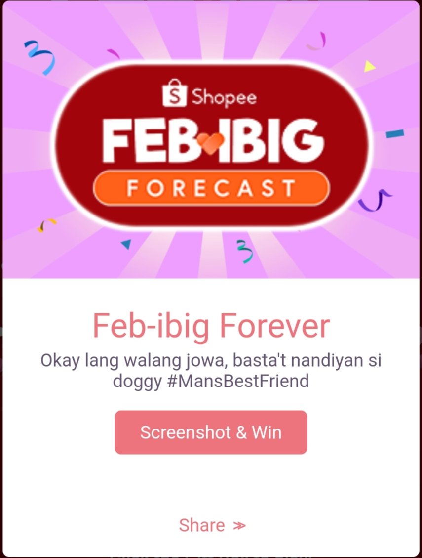 abnidreb's tweet photo. #ShopeeFebIbigForecast
#ValentinesWithShopee https://t.co/NRrq15TrDH