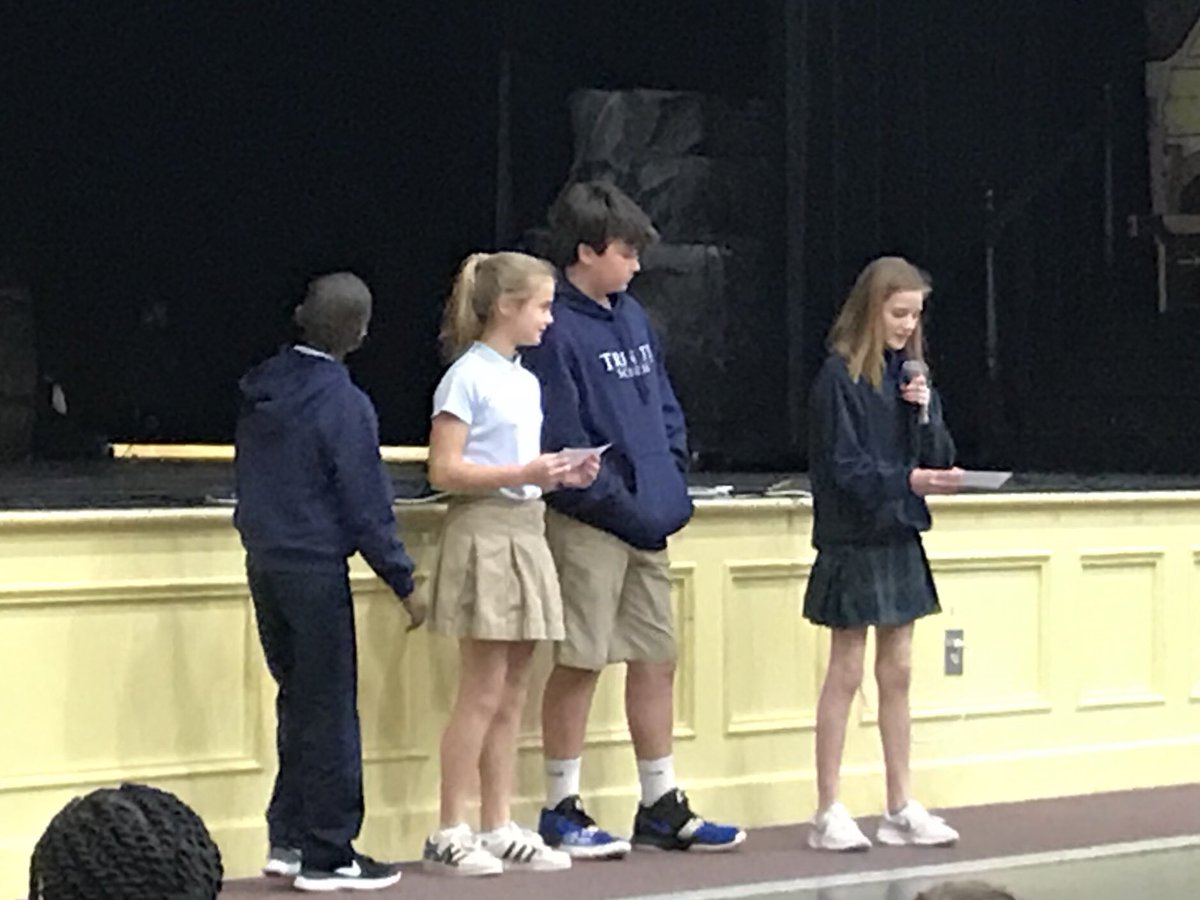yerlifeguard's tweet photo. Very proud of our 5th Grade speakers this morning. They shared info about the fund raising the grade did for @StartwithOne this year during the @trinityatl Community Service TTT. #trinitylearns #trinityserves https://t.co/lSDf9DhV7l