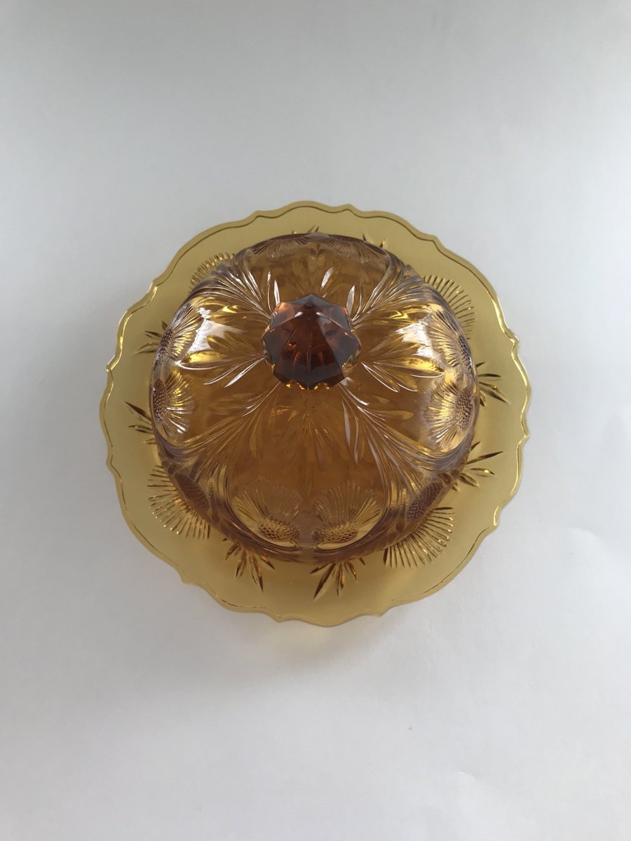 Excited to share the latest addition to my #etsy shop: Vintage Amber Glass Inverted Thistle Butter Dish by Mosser~Free Shipping etsy.me/2N12AE0 #housewares #gold #glass #glassbutterdish #invertedthistle #mosserbutterdish #domebutterdish #amberbutterdish #covere