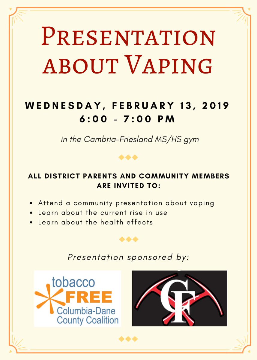 Why is vaping rising so quickly among our teens? Why worry? Isn't vaping safer than other behaviors? Get the truth behind the hype. Attend the community presentation Wednesday evening.