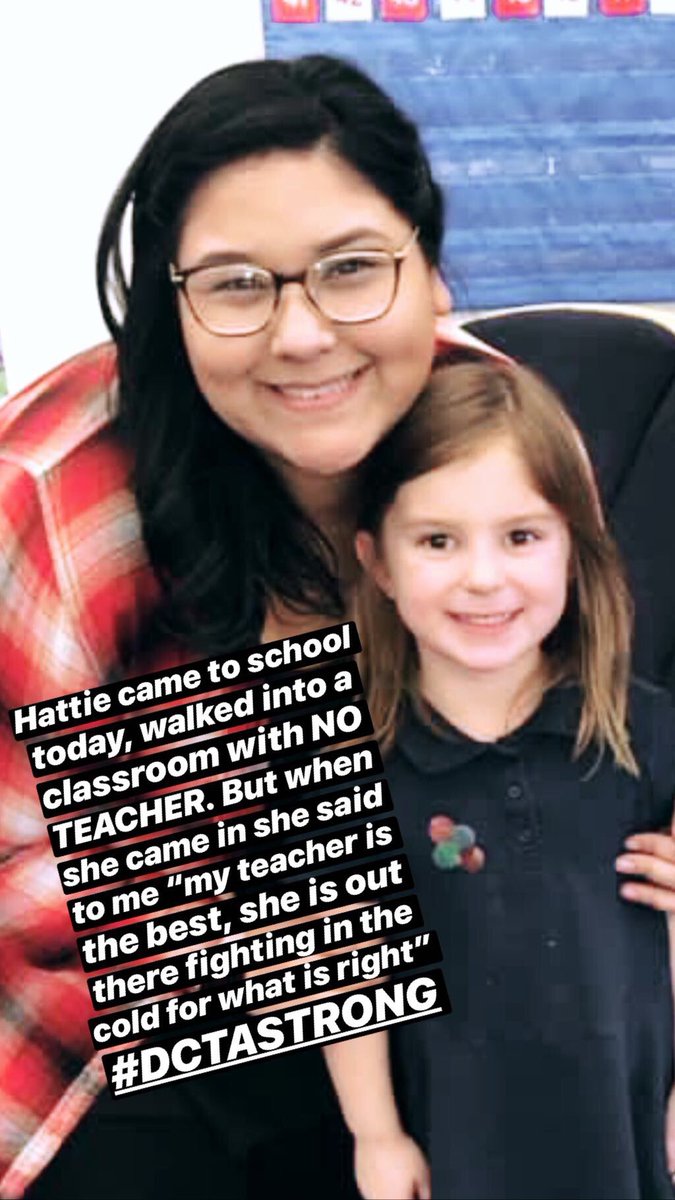 Hattie walked into a classroom with NO TEACHER. “my teacher is the best, she is out there in the cold fighting for what is right” - 5 yr old Hattie [Kindergardener] #DCTASTRONG #denverpublicschools #strikingwithapurpose #DenverTeacherStrike @9NEWS @KDVR