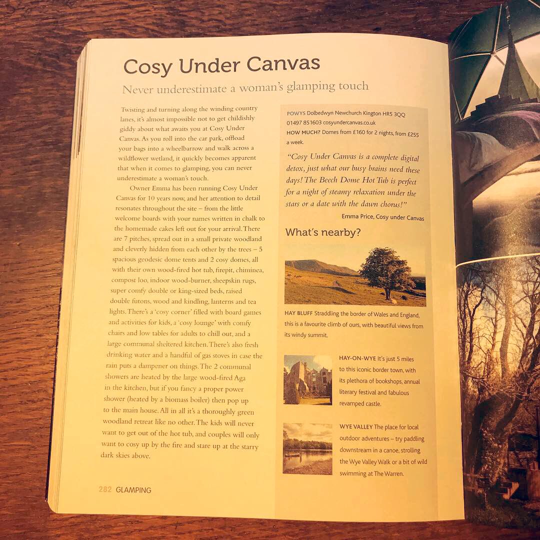 cosyundercanvas's tweet photo. So delighted to feature in @coolplacesuk new book Cool Places... packed full of Britain’s coolest places to stay, eat, drink ..and more. https://t.co/L3arZwxIgL