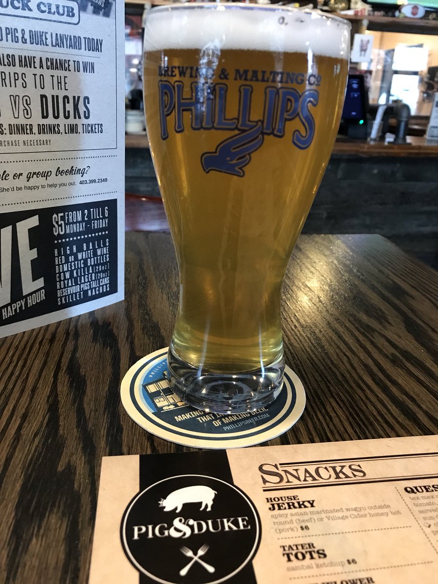 the incomparable <a href="/phillipsbeer/">Phillips Beer</a> Phoenix Gold Lager is NOW AVAILABLE <a href="/PigandDuke/">PIGandDUKE</a> #downtown. Available all day and every Tuesday for only $7!! #realpub