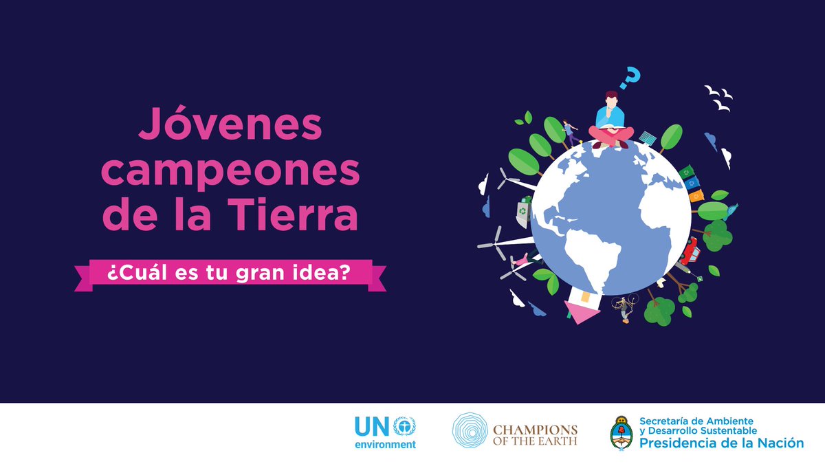 SecreTurAmbDep's tweet photo. ¡Inventá el futuro! Si tenés entre 18 y 30 años y una idea innovadora para el ambiente, podes presentarte a la convocatoria Jóvenes Campeones de la Tierra 🌎 
Nosotros te ayudamos ☎ 011-4348-8651 📩 educacion@ambiente.gob.ar https://t.co/vBL7UrF6oa