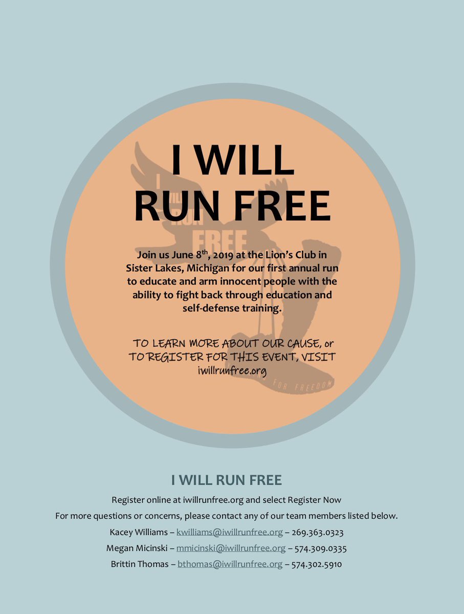 IWillRunFree's tweet image. Please share! Head on over to our website to learn more, sign up, donate, and/or join our movement! #IWillRunFree #IWRF2019 #AnnualRun2019 #RunningSafety