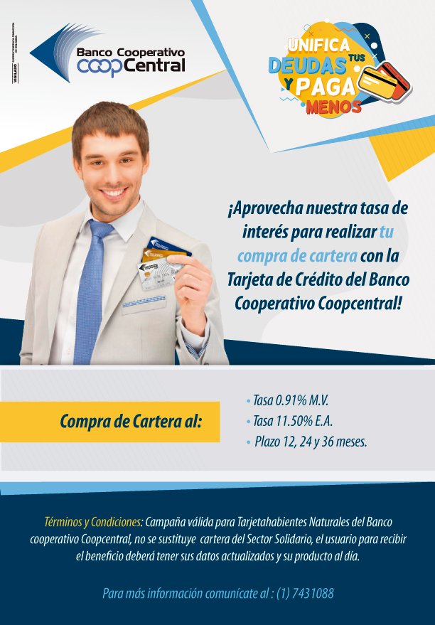 Red Coopcentral a Twitteren: 7431088 o puedes hacer clic acá --> https://t.co/LonWbaOqLq para recibir información de nuestra compra de cartera https://t.co/Tf44qJqNaF" / Twitter