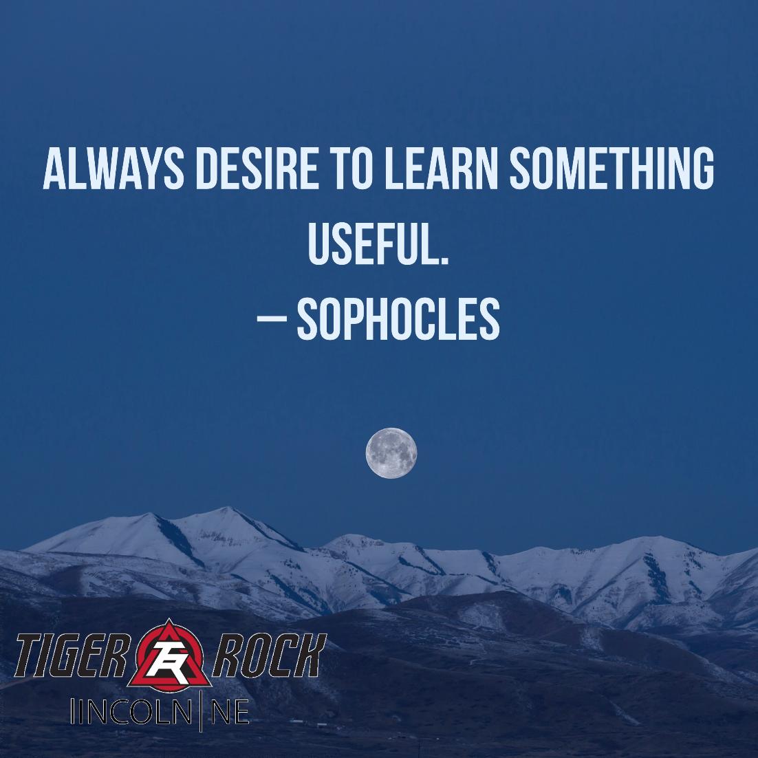 TR_Academy's tweet photo. Always desire to learn something useful. - Sophocles #tigerrock #taekwondo https://t.co/MS3ZnbZLyX
