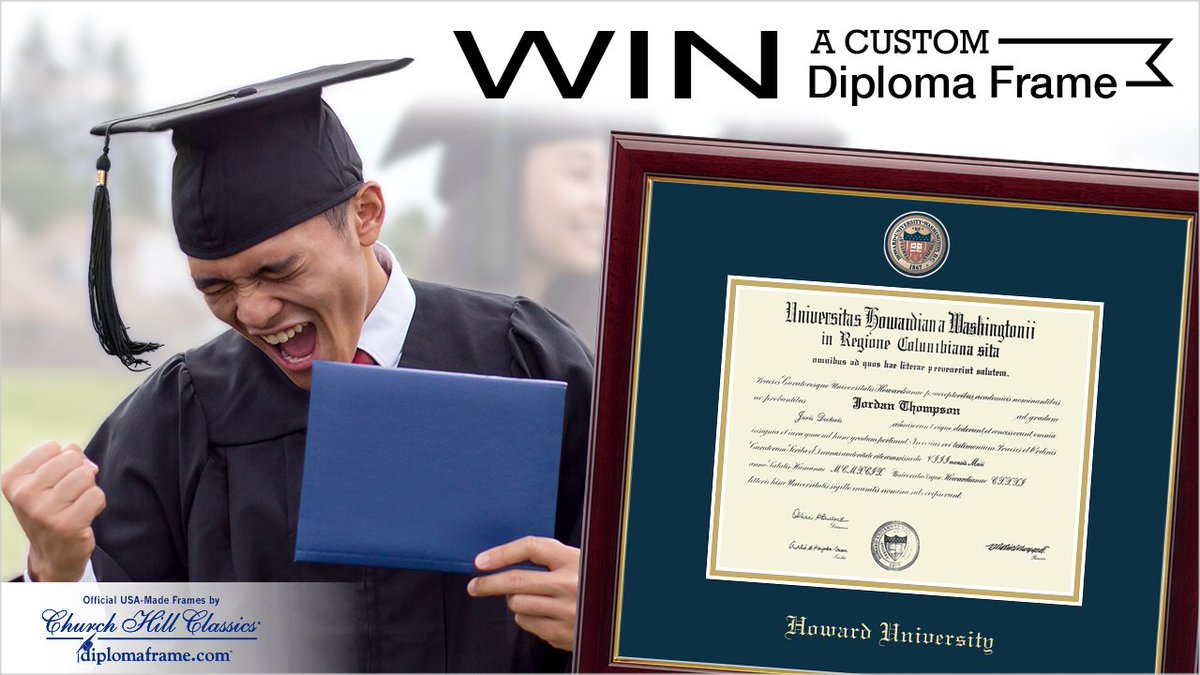 HUShopBison's tweet photo. Class of '19 don't miss your chance to win this diploma frame. Visit the bookstore Feb. 13-15 to pre-order your cap &amp; gown &amp; you'll be entered to win! https://t.co/FCSP6L6sCx