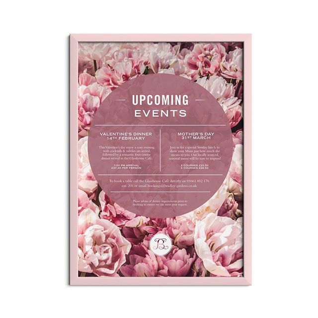 Valentines themed poster for Bradley Gardens upcoming events bit.ly/2GzOjx3