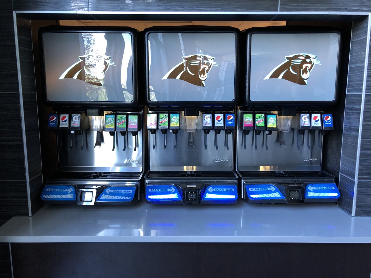 Draftserv's tweet photo. Great site visit with @delawarenorth at @Panthers stadium. @LancerCorp #draftserv #selfserve #beverages #selfservecontrol #panthers #pepsi #soda #NFL #stadiums https://t.co/yZKO8ra0aA