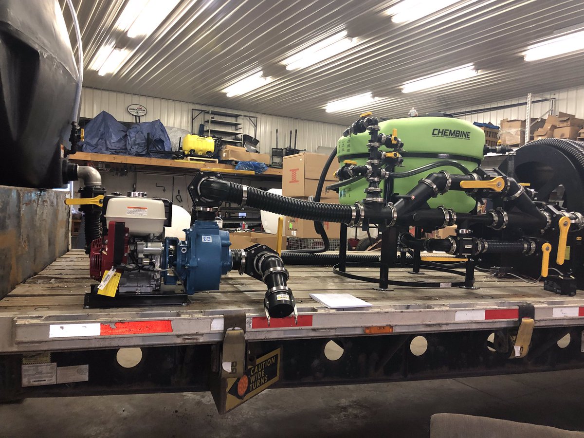AgroChemEast's tweet photo. Just finished setting up another customer’s tender trailer for #Apply19 in the shop. Let us know if we can help with your liquid handling needs. @Agro_Chem_Inc, Norwesco tanks, Chembine inductor, @ProductsDura Auto Batch, Super Reel, @cdsjohnblue 3” pump @BanjoCorp https://t.co/o9424VgqQf
