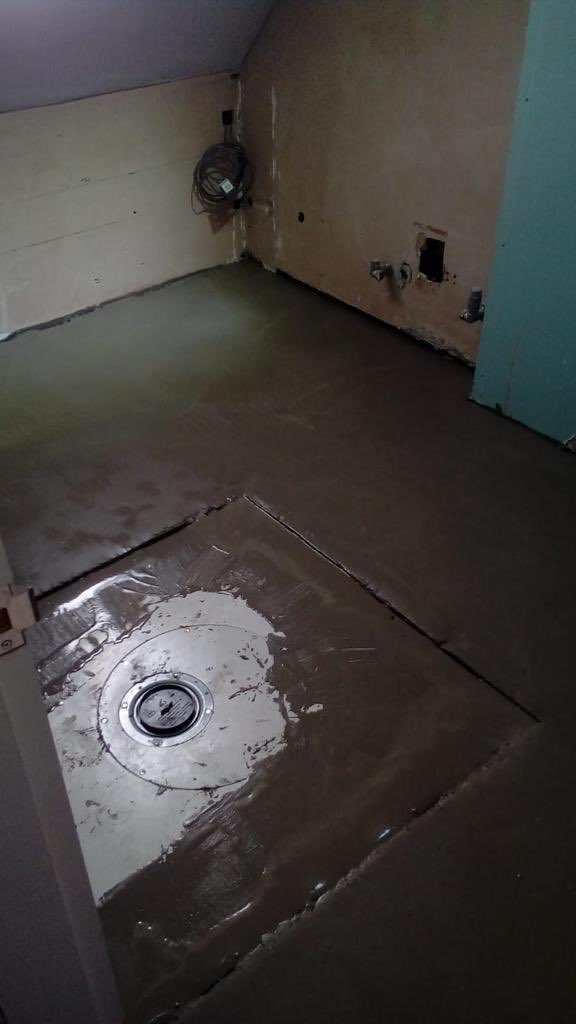 ManorBuildingUK's tweet photo. This is a wet room that suffered from an escape of water. We are putting in a new membrane and webbing in before a new shower tray to ensure this doesn’t happen again.#manorbuildingsolutions #Wetroom #escapeofwater #insurance https://t.co/033DPiUXq1