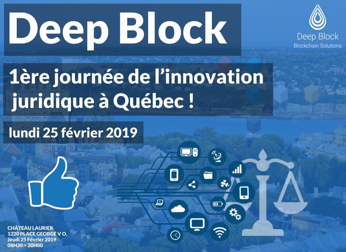 🇨🇦 @LEMEEChristophe, président de @DeepBlock_SAS , interviendra à la première journée de l'innovation juridique au Québec ! 📣 ➡️ L’innovation juridique, c’est quoi concrètement ? ➡️ Menaces ou oppotunités ? ➡️ Pitchs Legaltechs Française et Québécoises