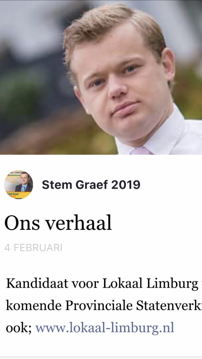 <a href="/MichelGraef/">Michel Graef</a> Aanrader......stem op <a href="/MichelGraef/">Michel Graef</a> uit Horn Provinciale Statenverkiezingen #LokaalLimburg LIJST 10 NUMMER 7 Noord-Limburg en NUMMER 26 Zuid-Limburg. Jonge, enthousiaste, energieke kandidaat én met kennis en veel politieke ervaring!! #PS2019