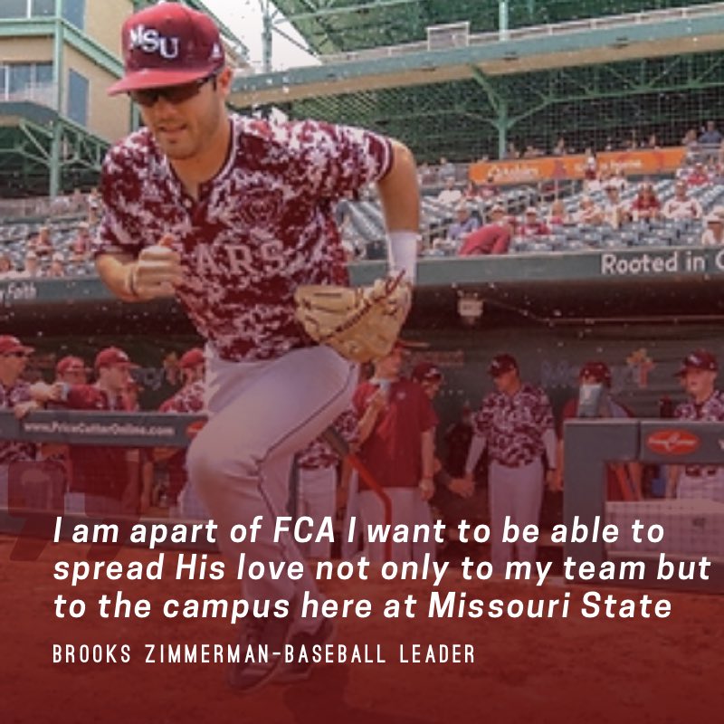 MoStateFCA's tweet photo. #MYLM on a Tuesday!! Check out Brooks Zimmerman who is a leader for the baseball team!! The baseball team kicks off their season this weekend. We can’t wait to see how God uses Brooks and his teammates to shine His glory! https://t.co/ZvCKbNaAAj