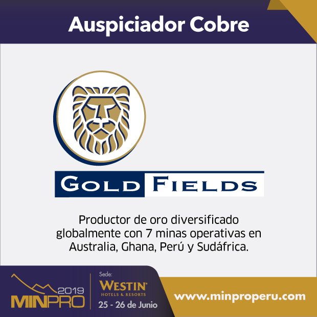 Minproperu's tweet photo. Damos la bienvenida a #GOLDFIELDS como #auspiciador de #MINPROPERU2019 https://t.co/mgYkm62mZH