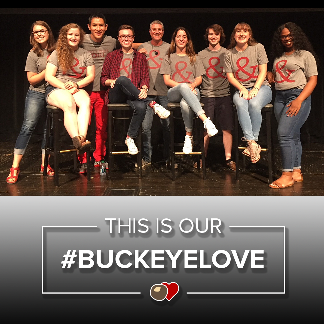 HSDirectorOSU's tweet photo. Our #BuckeyeLove is working with our great students and @OSUHonorScholar alumni community! This year, alumnus Chris Pan shared @myintent with the entire incoming class of Honors &amp; Scholars students! Share how you show your #BuckeyeLove today. https://t.co/gzff1NUrfk