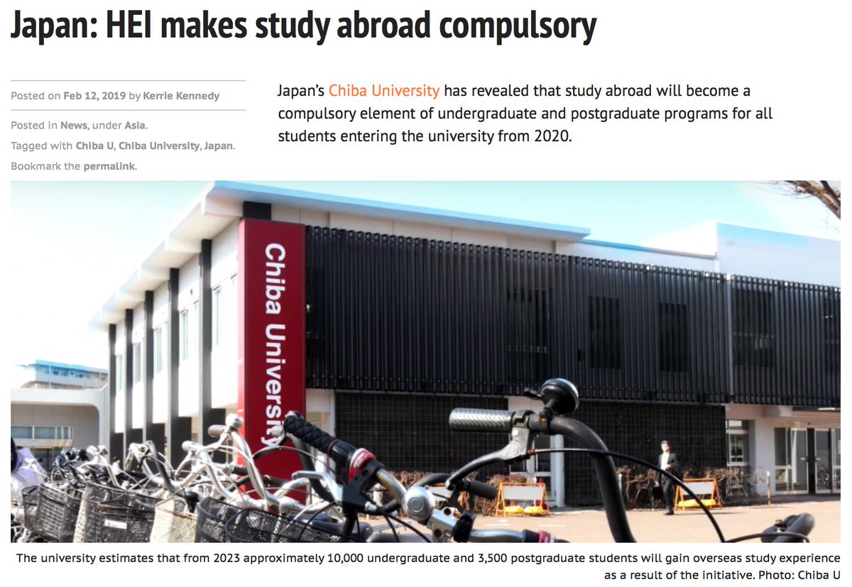 ThePIENews's tweet photo. #Japan: HEI makes study abroad compulsory

Read more: https://t.co/6x2ol7acsP

#intled https://t.co/suI5WrWdN3