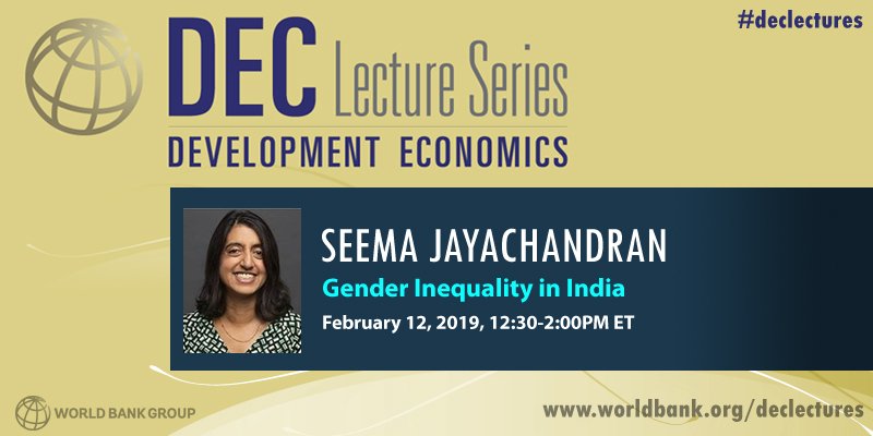 WorldBankLive's tweet photo. LIVE NOW: Favoritism towards sons? See how cultural norms contribute to perpetuating gender gaps in #India? https://t.co/wyXkqz0Wqu  @seema_econ #declectures https://t.co/ANDwhkzzZh