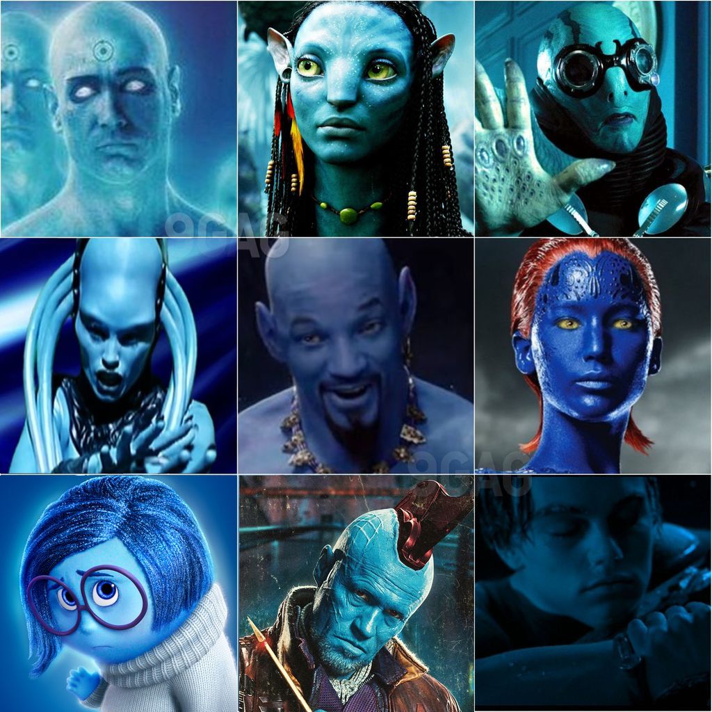 Персонаж из фильма синего цвета