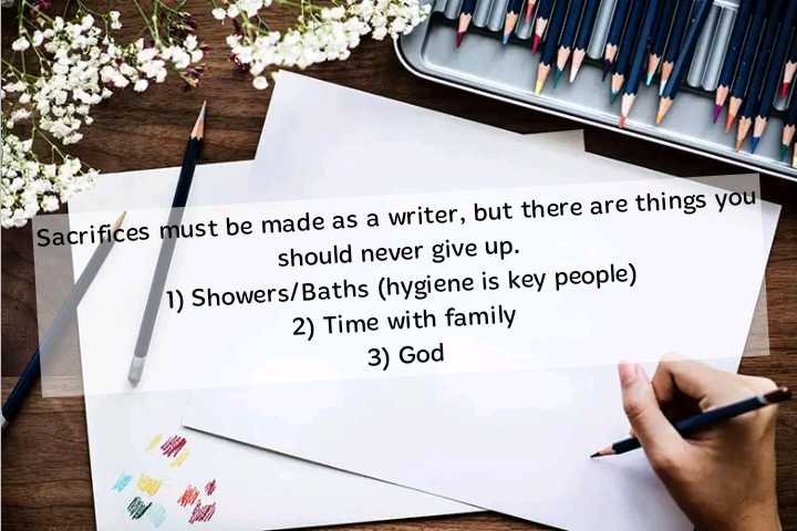 _RachaelJack's tweet photo. What are your non-negotiable sacrifices?
#WritingCommunity #Christianwriter #writingsacrifices #Christians #writeeveryday #Godisnumberone #whyiwrite https://t.co/ZJUHsKk4co