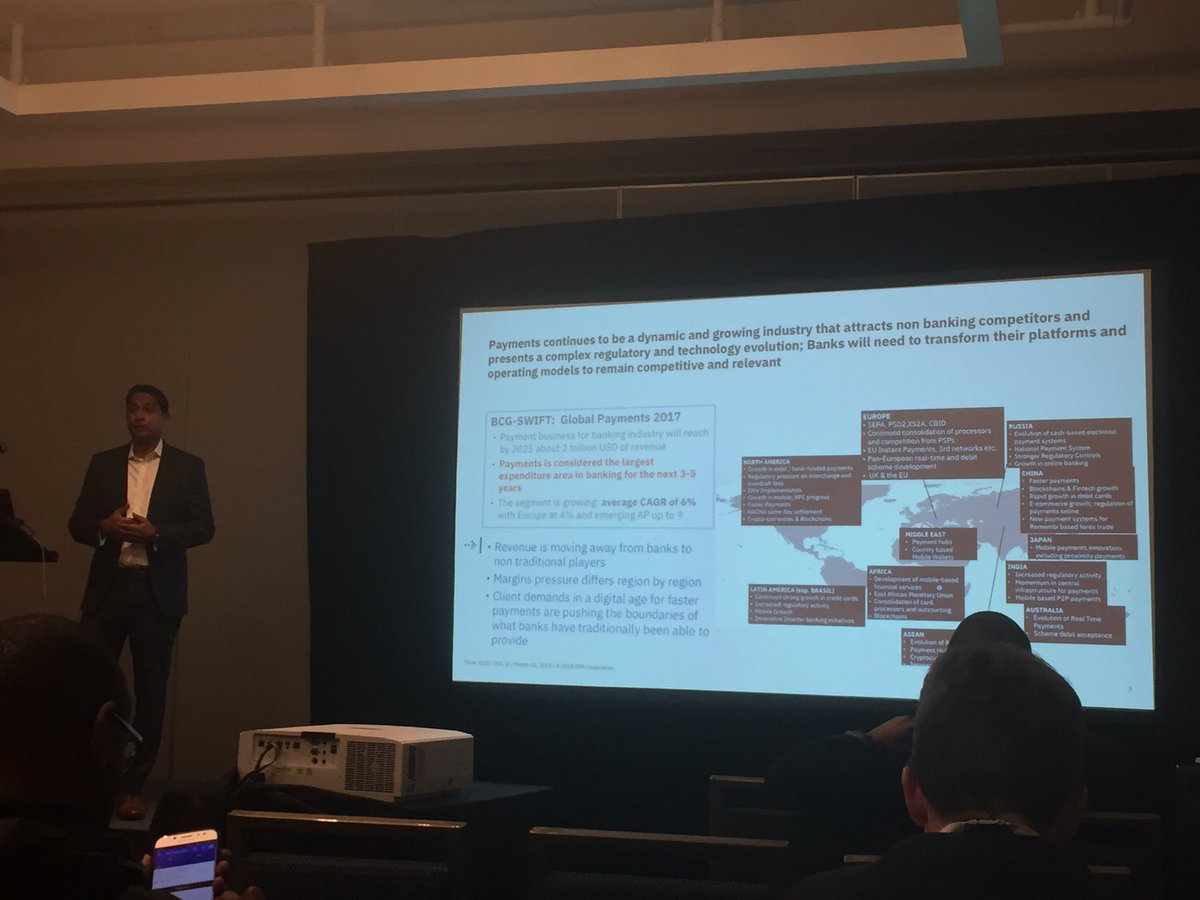 jennifwus's tweet photo. Our WFS sessions have started at #THINK2019 Raj sharing the future of payments. #ibmfintech https://t.co/OXZukY1hnv