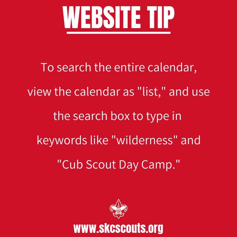 Looking to plan out your Scouting year? The calendar on our website is a great resources to plan pack outings, look for the latest adult trainings, see what our program partners are offering, and merit badge clinics! buff.ly/2VUuV2M