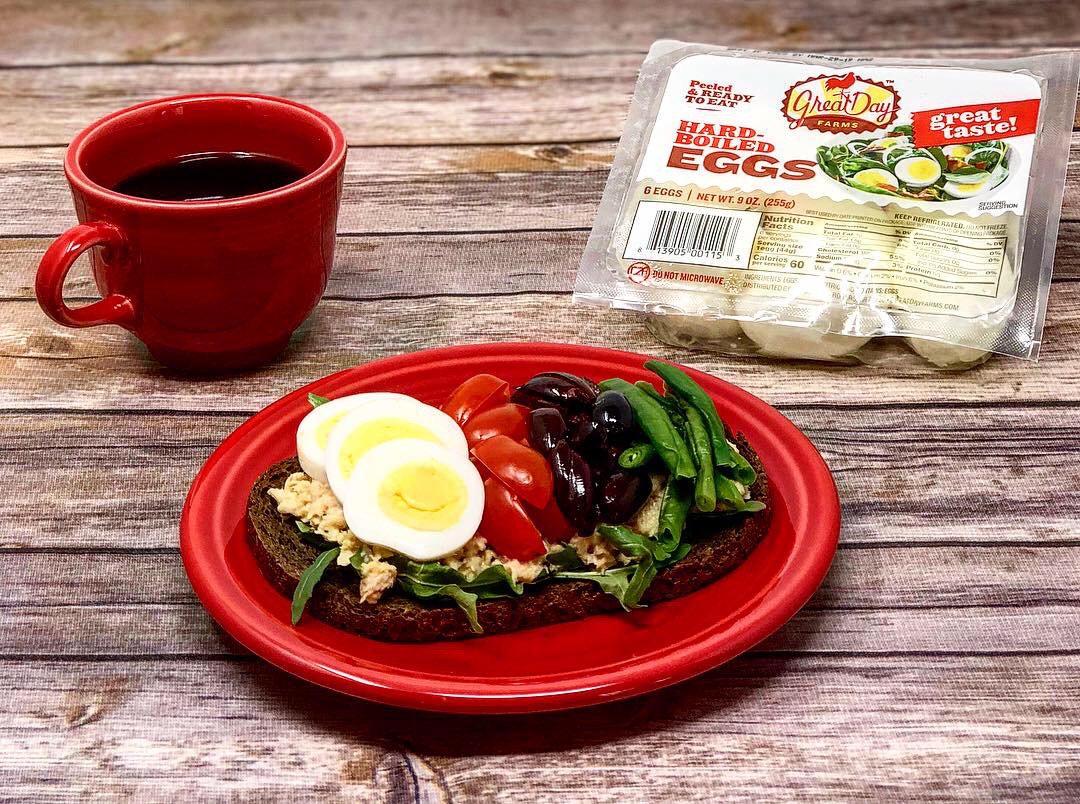 #Ad: Happy #ToastTuesday! I am celebrating with this delicious Nicoise Salad on Toast &amp; I whipped up something fun for the kids too! So easy to make with <a href="/greatdayfarms/">Great Day Farms</a> peeled &amp; ready-to-eat hard boiled eggs I bought at walmart! #walmart #eggrecipes #toast #EggceptionallyGreat