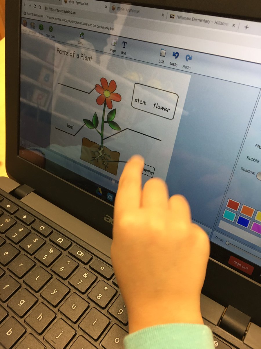 SheilaAnnNorris's tweet image. #Kindergarten using #Wixie to label the parts of a plant! @HillsmereESAACP @aacpsoit #NoWorksheetNoProblem
