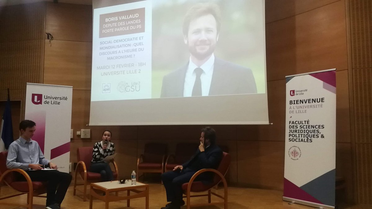 D_MailletPraud's tweet photo. Très heureux d’accueillir ce soir à l’@univ_lille le député socialiste @BorisVallaud en tant que président du @gsulille https://t.co/RQnGpMhyEB