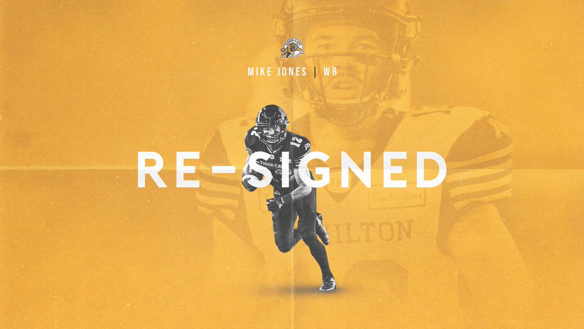 ...and 🇨🇦 wide receiver Mike Jones.

DETAILS > bit.ly/2thSIN0

#HamiltonProud | #Ticats
