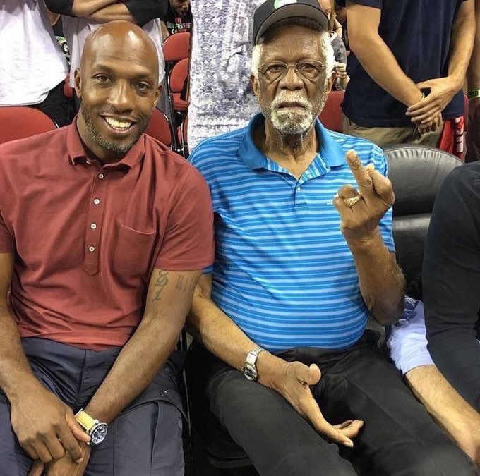 Happy Birthday to the middle finger gawd and NBA legend Bill Russell! 