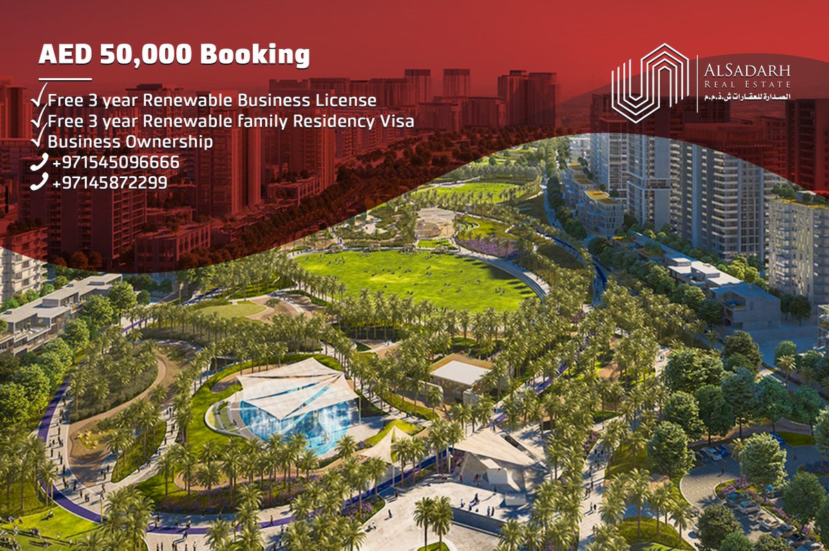 alsadarh2's tweet photo. Executive Residences by Emaar
at Dubai Hills Estate - 1-3 bedroom apartments
- 5% booking
- Pay 20% of total price and receive
- Free 3 year Renewable Business License
- Free 3 year Renewable family Residency Visa
#Dubai #Mydubai #ExecutiveResidence #Emaar #NewHome #property https://t.co/1isMf5XbCy