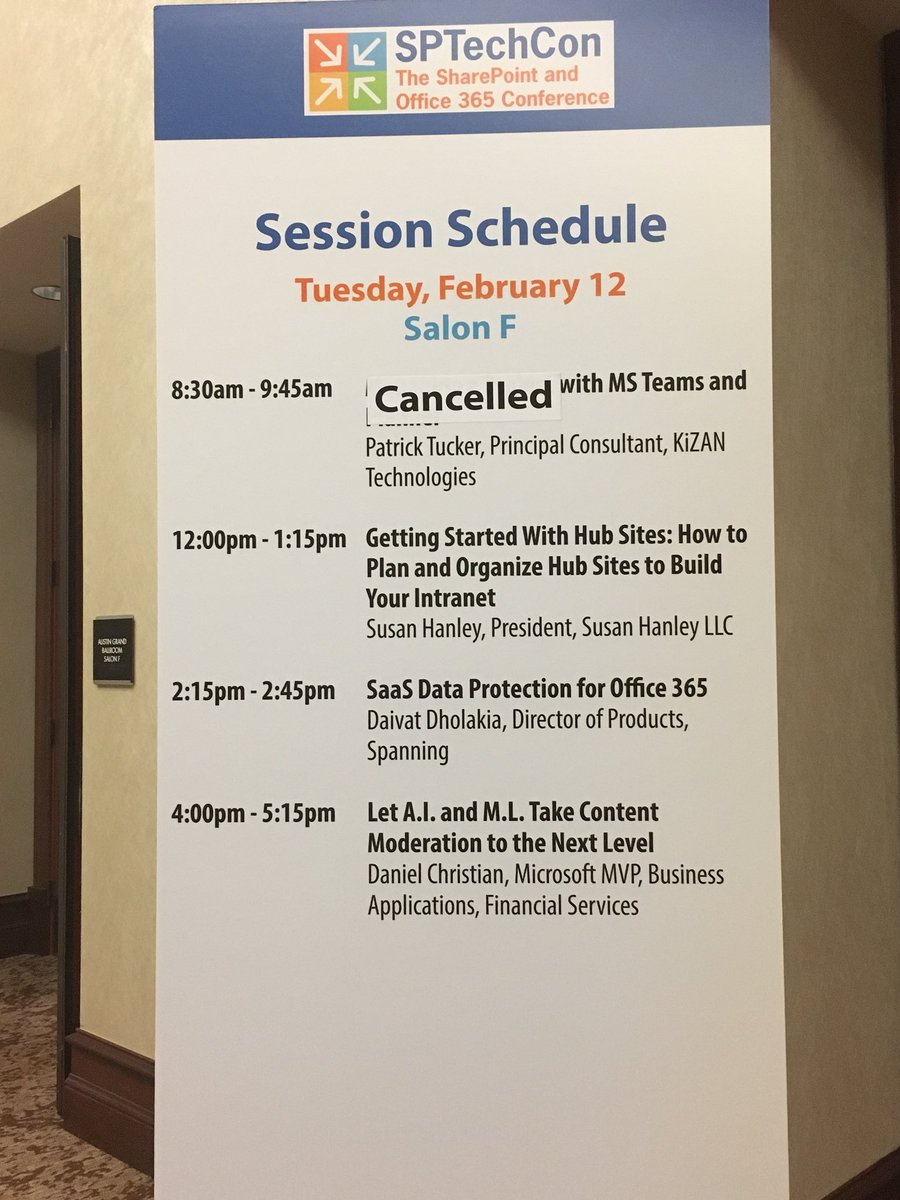 dchristian19's tweet image. You do not want to misss my session at 4:00pm today. #SPTechCon Austin