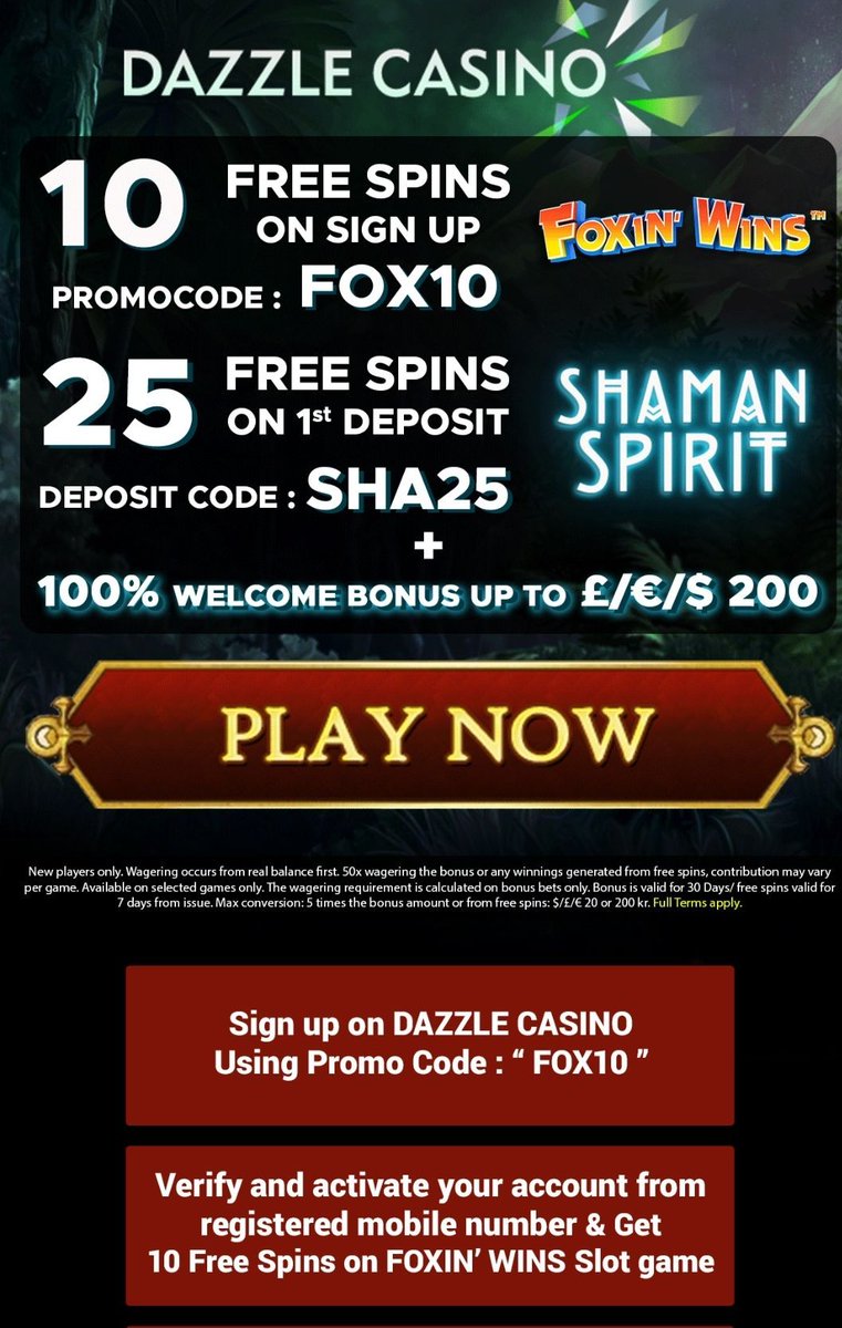 Dazzle casino promo code 2019