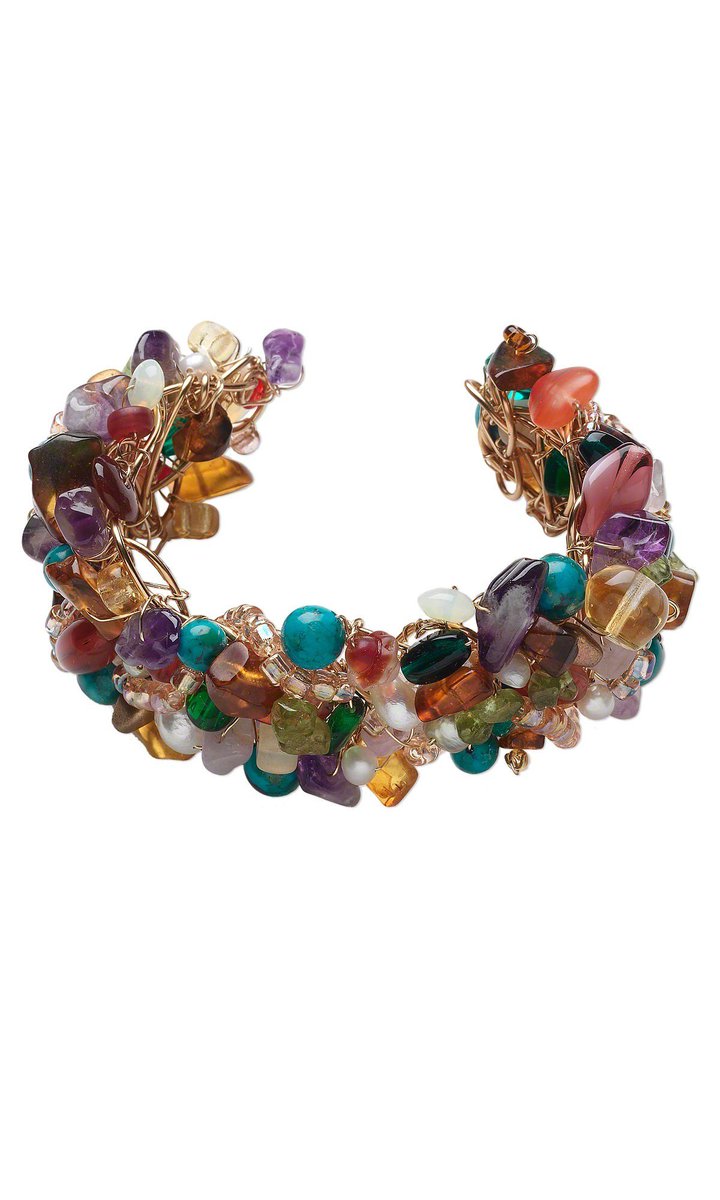 FireMtnGems's tweet photo. #Gemstone & glass #bead wired cuff #bracelet by Shirley Dominick was a 2007 #BeadingContest finalist: https://t.co/YDjgBFA0py https://t.co/8HKl5CtyF8
