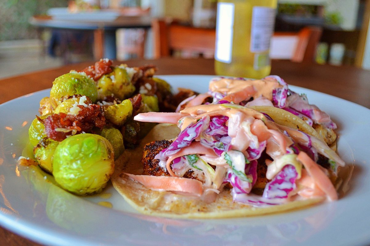 Tuesday = tacos. These colorful blackened Cod tacos with homemade slaw are anything but average. Get to The Rub BYOB for lunch, served til 2pm.