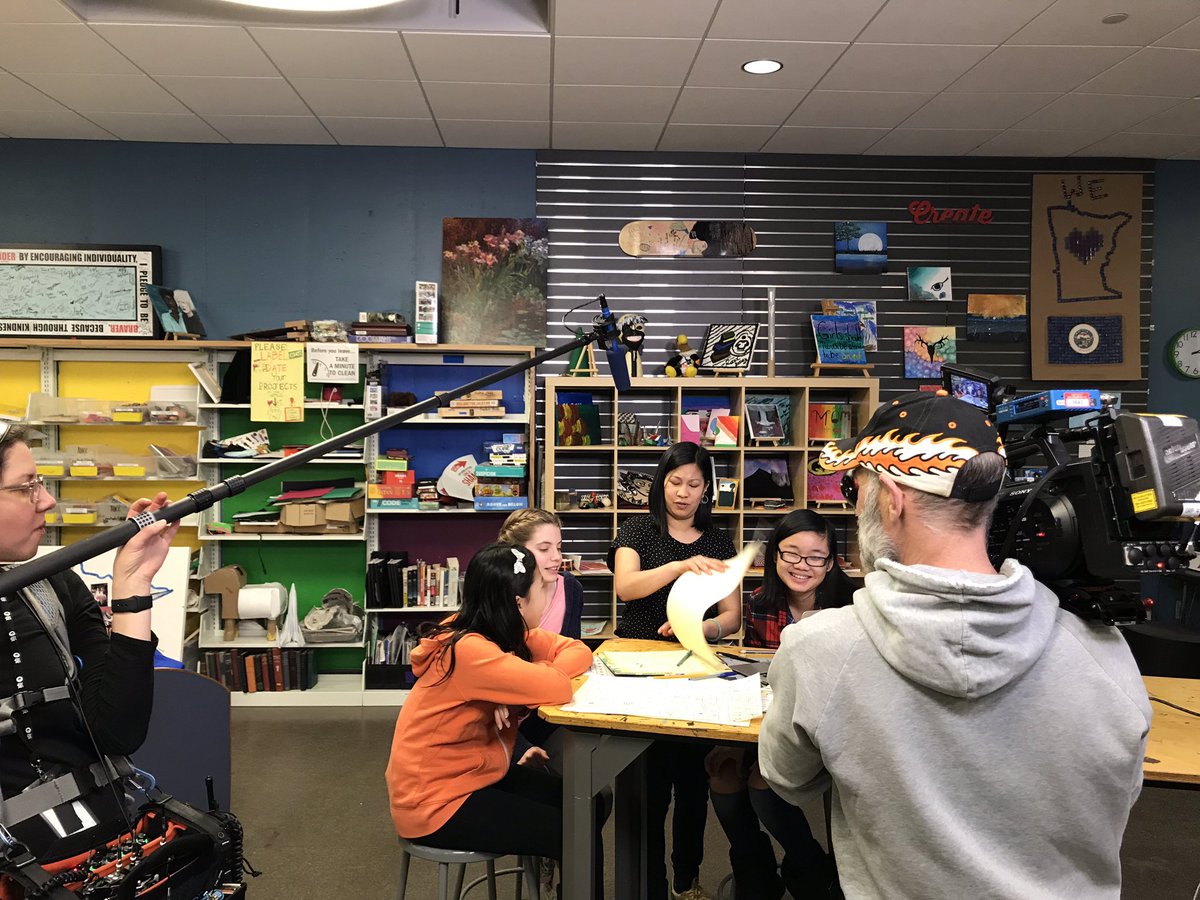 SciGirls's tweet image. Filming a new episode of SciGirls at Createch Studio at @arlington_cc! The girls are starting to code their original digital animation.