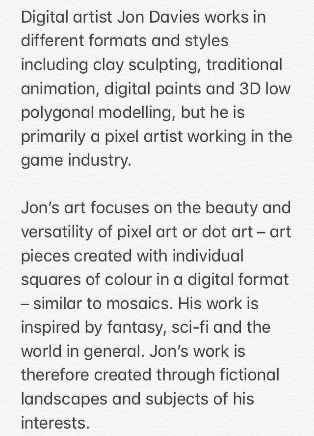 artshow2019's tweet photo. Today we have digital artist Jon Davies’ pixel art! Come to #theaccessibleartshow #23March2019 to see our exhibition event with an online auction coming soon! #FibonARTcci #dayofartsouthampton #dayofart2019 https://t.co/95CEN3gNoe