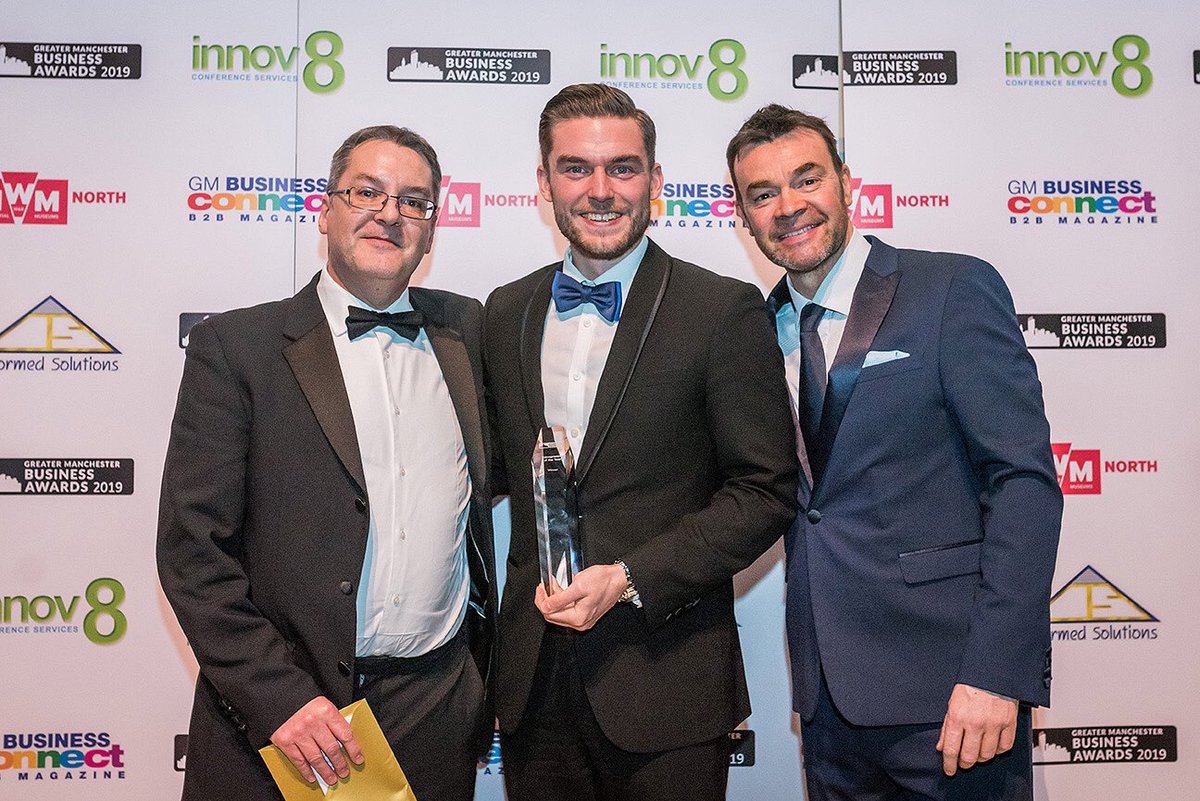 A double win for <a href="/Bridgewater_HC/">Bridgewater Home Care</a> picked up the Customer Service Excellence Award – (Organisations of over 50 Employees) and <a href="/phileckersley/">Phil Eckersley</a> was named Entrepeneur if the Year. #GMBA19