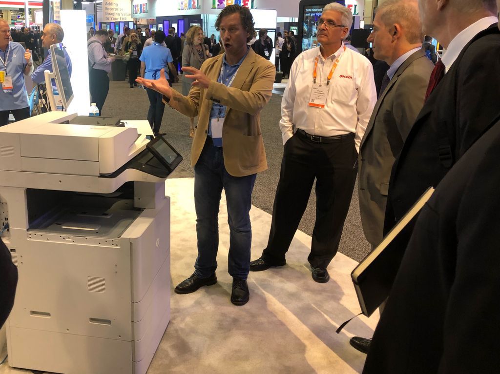 Biscom's tweet photo. #HIMSS opened in Orlando today. Visitors are showing great interest in #Biscom’s secure healthcare communications with EHRs and #HP devices in HP’s booth (#3471). https://t.co/6NJWquM9cc
