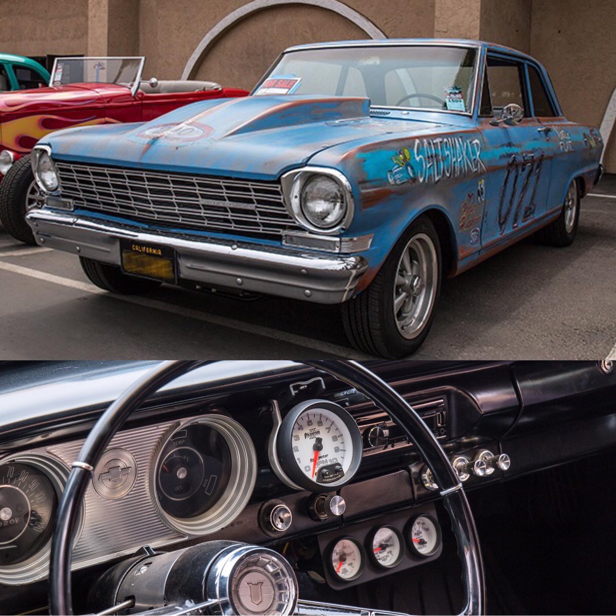 AutoMeter's tweet photo. Happy #TachTuesday! This Chevy Nova II sure gets things shaking 👍#autometer #chevy #novaii https://t.co/oPUvgUFl24