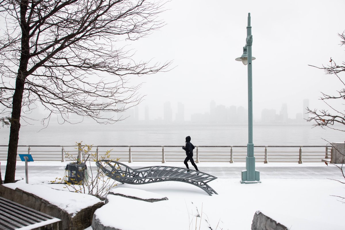 Winter wonderland along the Esplanade. Be careful out there.