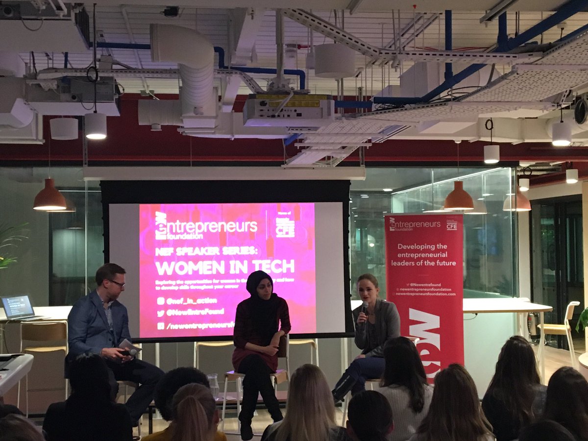 nef_plus's tweet photo. Kicking off another speaker event this time dedicated to women in tech w/ #ClaudiaExeler from @facebook &amp; @RijaJaved of @MarketInvoice 🎙 #NEFSpeakerSeries hosted at #WeWorkLabs https://t.co/6WhMk90wmB