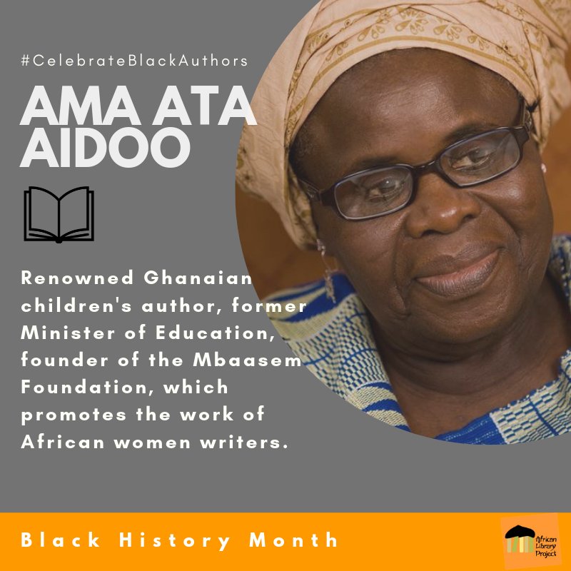 Over the more than 5 decades of her career, Ghanaian writer Ama Ata Aidoo has published award-winning novels, plays, short stories, children's books, and poetry, and influenced generations of African women writers. #BlackHistoryMonth2019