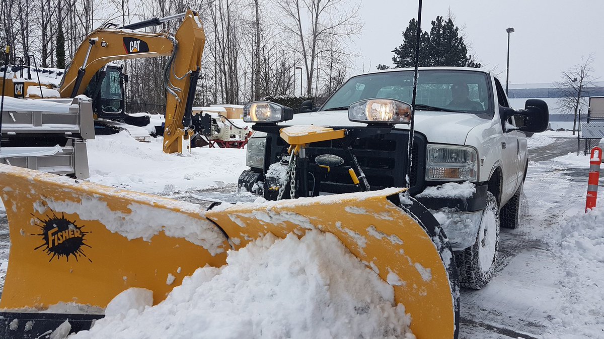 Breathing easier knowing we're in good hands with @FisherPlows #clearingtheway for our crews around the yard today! #fisherplows #snowday #Snowcouver