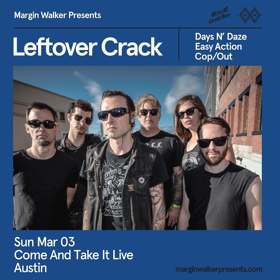 catilive's tweet image. Get hyped because #LeftoverCrack will be making their way to #CATILive March 3rd with Days N&apos; Daze, Easy Action and Cop/Out!! 🤘🤘