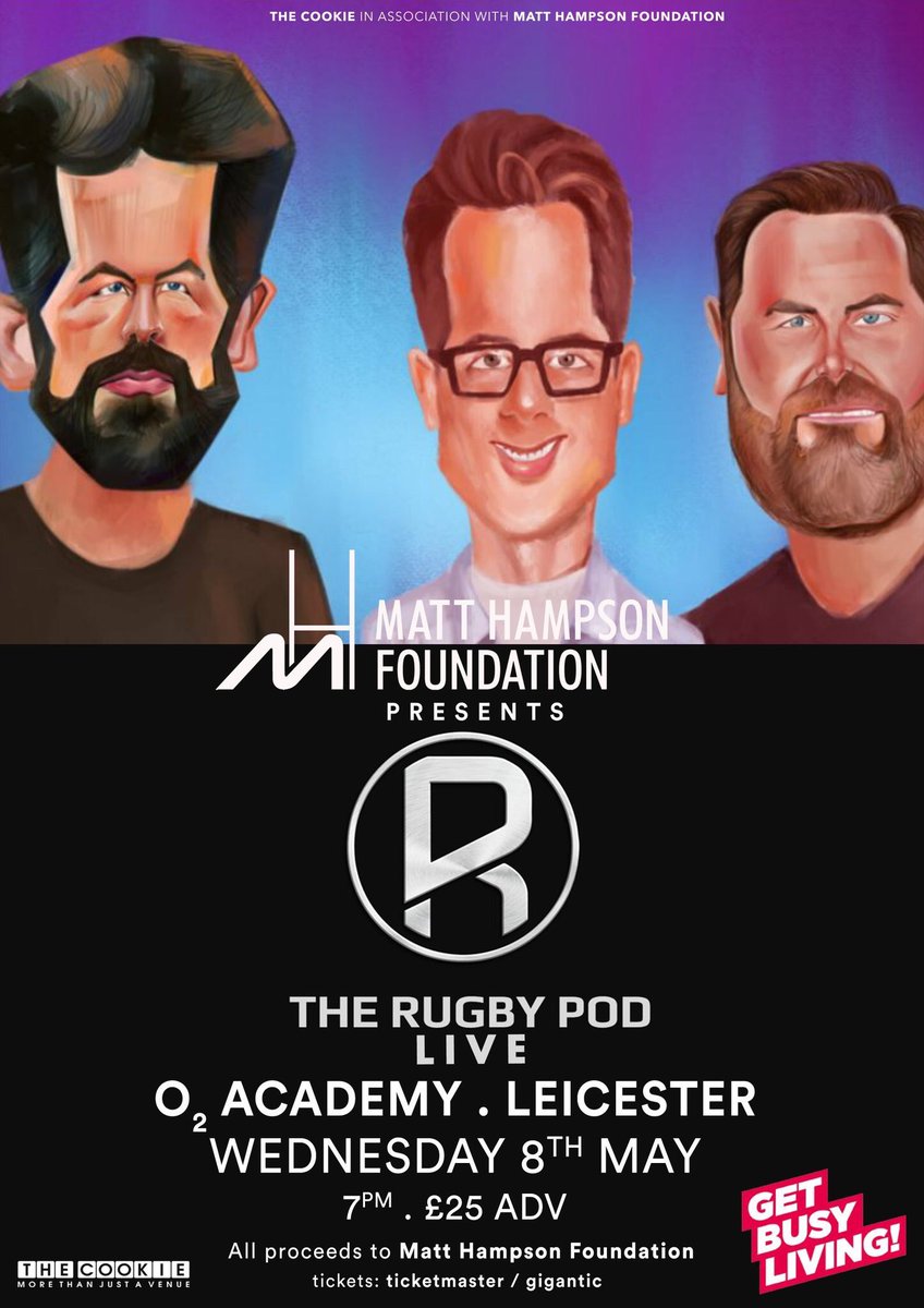 Hambofoundation's tweet photo. An event not to be missed, with ambassadors @AndyGoode10 @jimhamilton4 @TheRugbyPod live in Leicester! https://t.co/P2LKpeNeYe